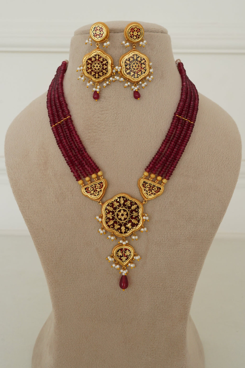 10 Paise Long Thewa Necklace