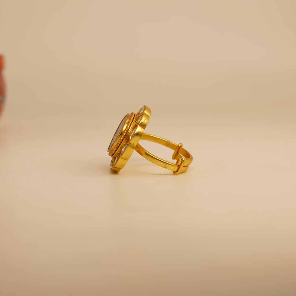 Thewa kundan ring