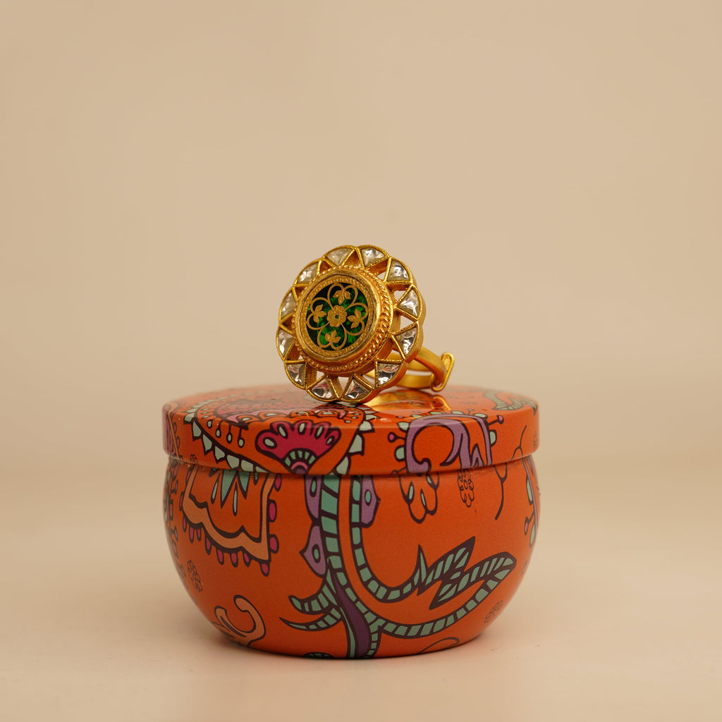 Thewa kundan ring
