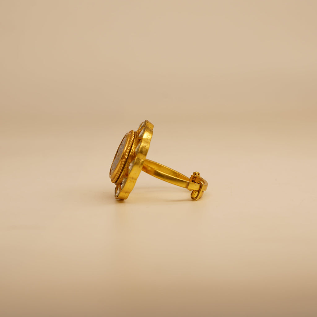 Thewa art kundan ring