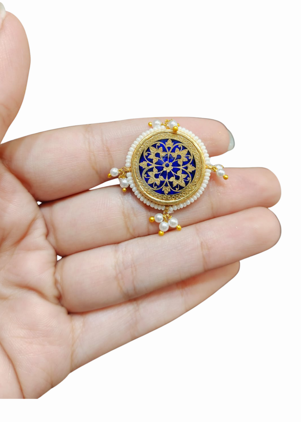 Blue Floral Thewa Ring